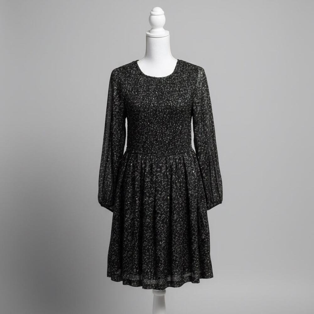 Apiece Apart black floral Olivia dress, size 2